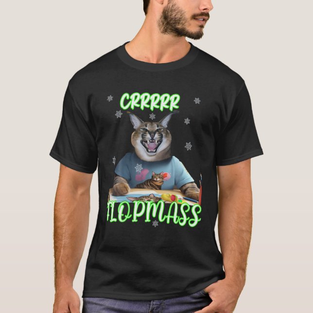 T-shirt BIG FLOPPA mème chat joyeux noël (Devant)