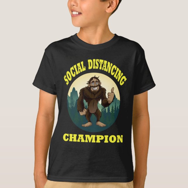 T-shirt Big Foot Distancing Social Drôle (Devant)