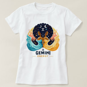 T-shirt Big Gemini Energy Afro Anniversaire