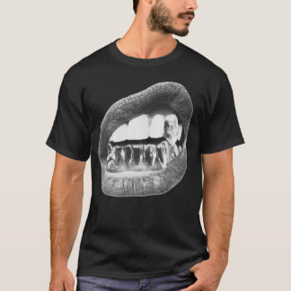 T-shirt Big Lips Y2k Mouth T Shirt - Grillz White T Shirt 