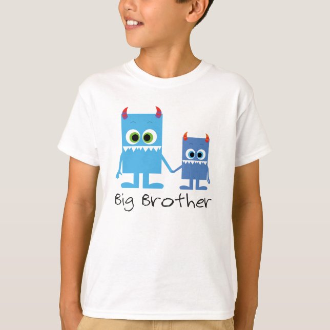 T-shirt « big » monstres frères et soeurs brother bleu (Devant)