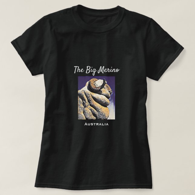 T-shirt Big Sheep Big Merino icône de voyage australien (Design devant)