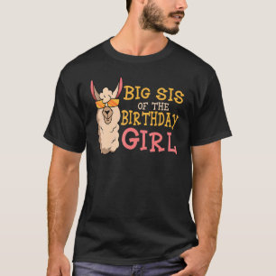 T-shirt Big Sis Of The Birthday Girl Lama Anniversaire Par