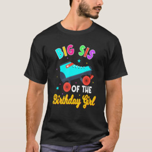 T-shirt Big Sis Of The Birthday Girl Roller Skates Patinag