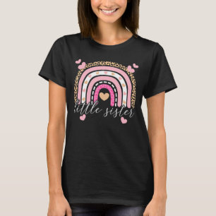 T-shirt Big Sister Little Sister Kids Leopard Rainbow Litt