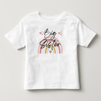 T-Shirt Big Sister Rainbow and Hearts