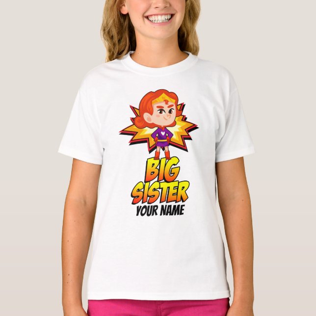 T-shirt Big Sister Superhero (Devant)