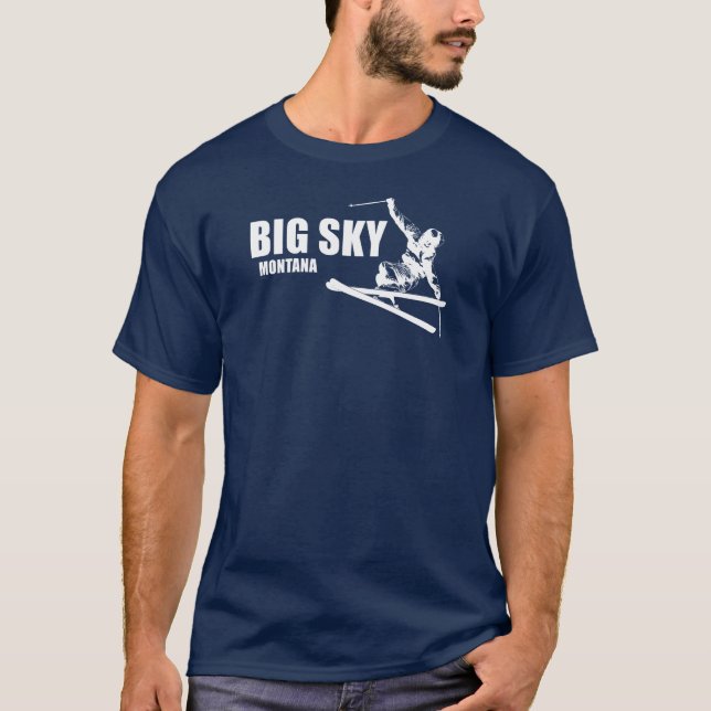 T-shirt Big Sky Resort Montana Skier (Devant)