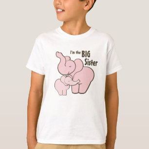 T-shirt Big Soeur Eléphant rose