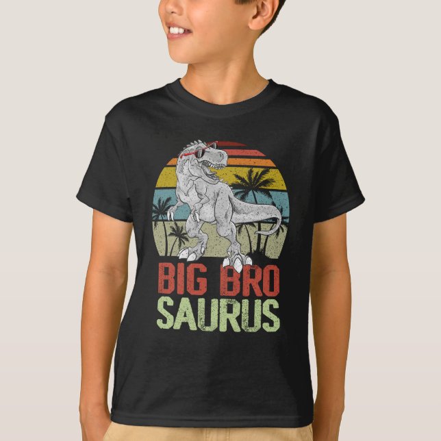 T-shirt Bigbrosaurus T Rex Dinosaur Big Bro Saurus Brother (Devant)