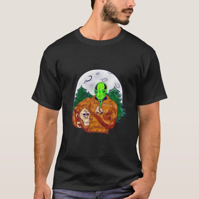 T-shirt Bigfoot Alien Face Sasquatch Ufo Believers (Devant)