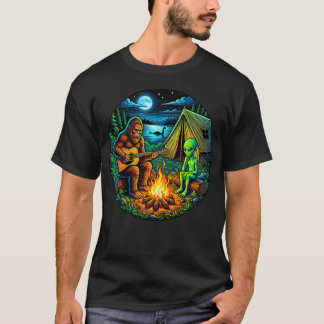 T-shirt Bigfoot Alien Loch Ness Sasquatch Drôle de feu de 