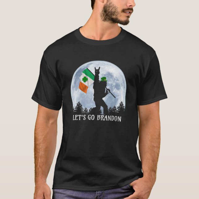 T-shirt Bigfoot Avec Drapeau Irlandais Allons Brandon St P (Devant)
