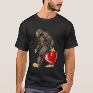 T-shirt Bigfoot Coeur Valentines Day Love Sasquatch Funny