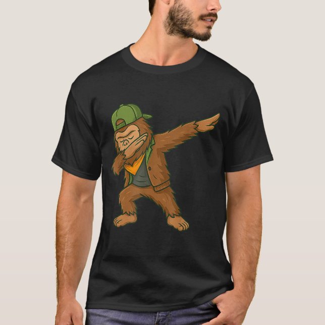 T-shirt Bigfoot Dab Sasquatch Streetwear Funny Men Women K (Devant)