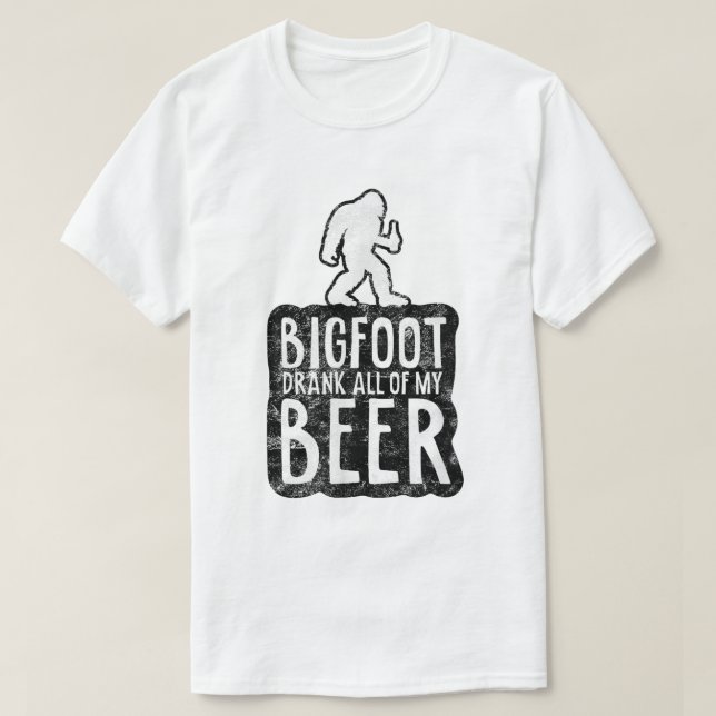 T-shirt Bigfoot Drank My Beer Funny Camping Tee (Design devant)