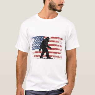 T-shirt Bigfoot Drapeau américain - Hommes Femmes Enfants