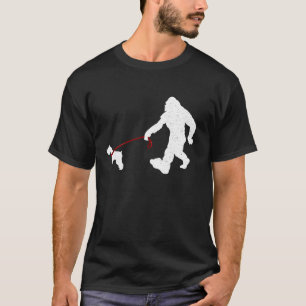 T-shirt Bigfoot drôle Marcher avec Schnauzer Dons Chig