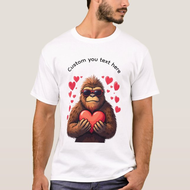 T-shirt Bigfoot et Valentines personnalisables (Devant)