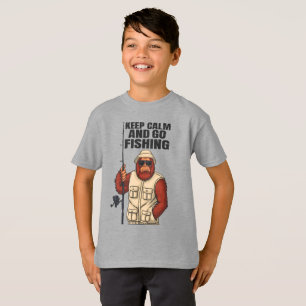 T-shirt Bigfoot Gardez Votre Calme Et Allez à La Pêche Drô