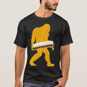 T-shirt Bigfoot Harmonica Sasquatch Harpist Français Harpe