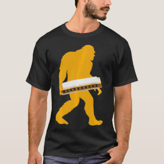 T-shirt Bigfoot Harmonica Sasquatch Harpist Français Harpe