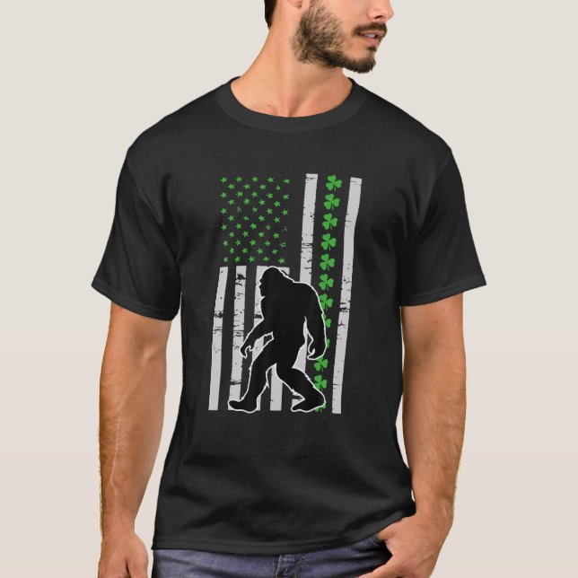 T-shirt Bigfoot Irlandais Jour de la Saint Patrick USA Dra (Devant)