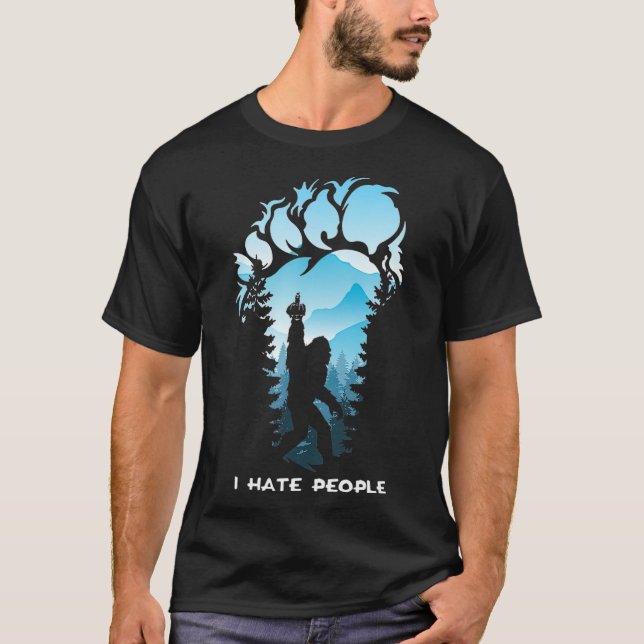 T-shirt Bigfoot Je Déteste Les Gens Bigfoot Camping (Devant)