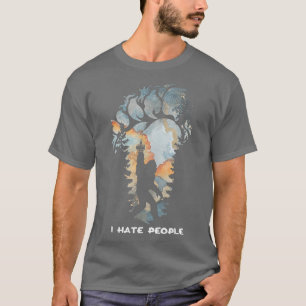 T-shirt Bigfoot Je Déteste Les Gens Bigfoot Camping Aquare