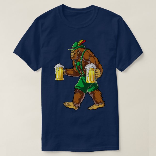 T-shirt Bigfoot Lederhosen T Shirt Oktoberfest Hommes Pros (Design devant)
