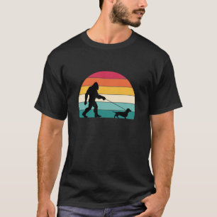 T-shirt Bigfoot Marcheant Dachshund Enfants Rétro Coucher