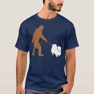 T-shirt Bigfoot marcher Chien Poméranien Sasquatch