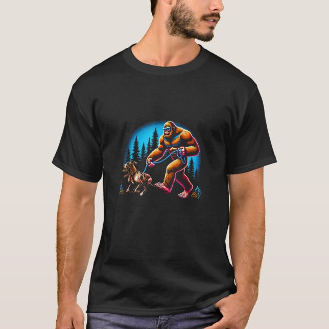 T-shirt Bigfoot Marcher de grands Danois Chiens Petits Ani (Devant)
