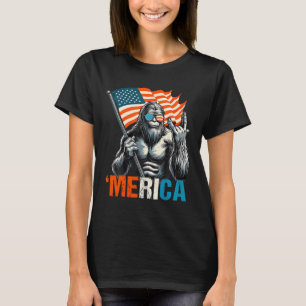 T-shirt Bigfoot Merica Rock Usa Drapeau Américain 4 Juille