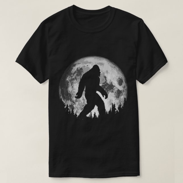 T-shirt Bigfoot Moonlight Forest Silhouette (Design devant)
