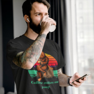 T-shirt Bigfoot Morning Coffee Me fait cacher Drôle 
