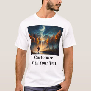 T-shirt Bigfoot Night Woods Étoiles Lune