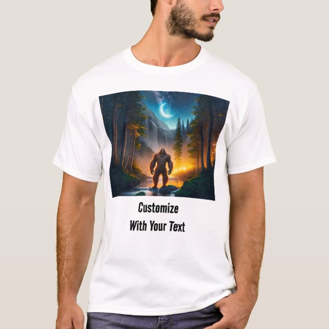 T-shirt Bigfoot Night Woods Moon (Devant)