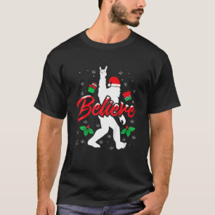 T-shirt Bigfoot Père Noël Croyez Funny Bigfoot Christmas