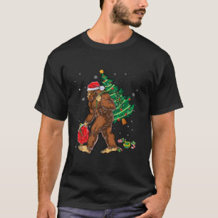 T-shirt Bigfoot portant Noël Arbre Sasquatch Croyant