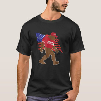 T-shirt Bigfoot porter MAGA Casquette USA Drapeau Trump Ré