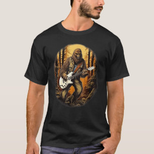 T-shirt Bigfoot rock & roll Electric Guitar Rock&roll