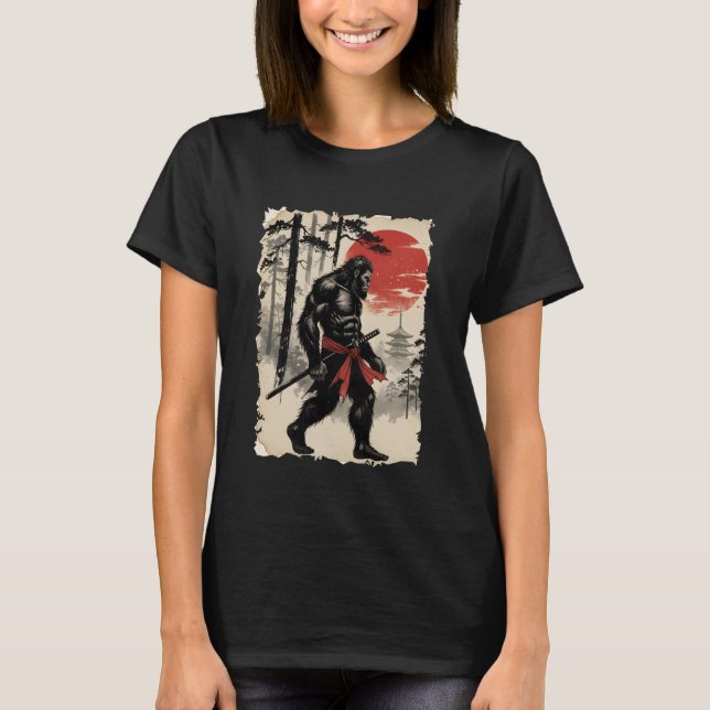 T-shirt Bigfoot Samurai Warrior Anime Japanese Art Samurai (Devant)