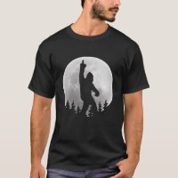 Bigfoot Sasquatch avec doigt moyen et Pleine lune