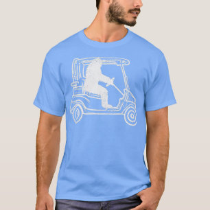 T-shirt Bigfoot Sasquatch Driving Golf Cart