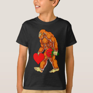 T-shirt Bigfoot Sasquatch Funny Valentines Jour Amour