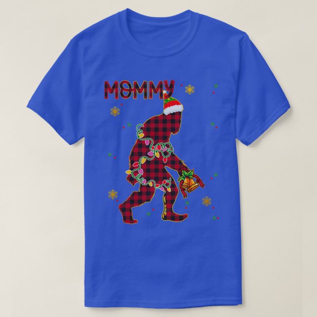 T-shirt Bigfoot Sasquatch Noël Maman Famille Correspondanc (Design devant)
