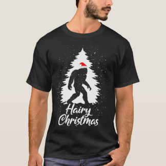 T-shirt Bigfoot Sasquatch Santa Hat Hairy Christmas Pyjama