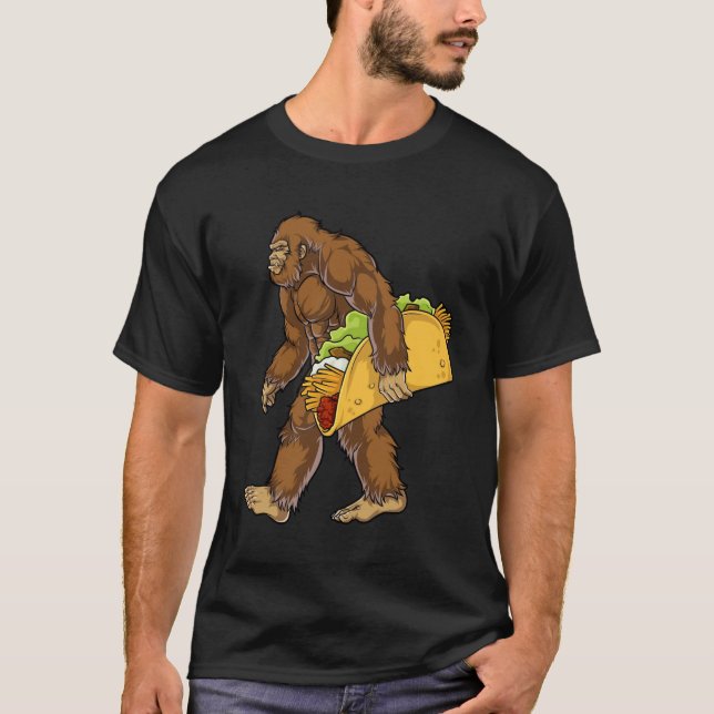 T-shirt Bigfoot Sasquatch transportant Taco (Devant)