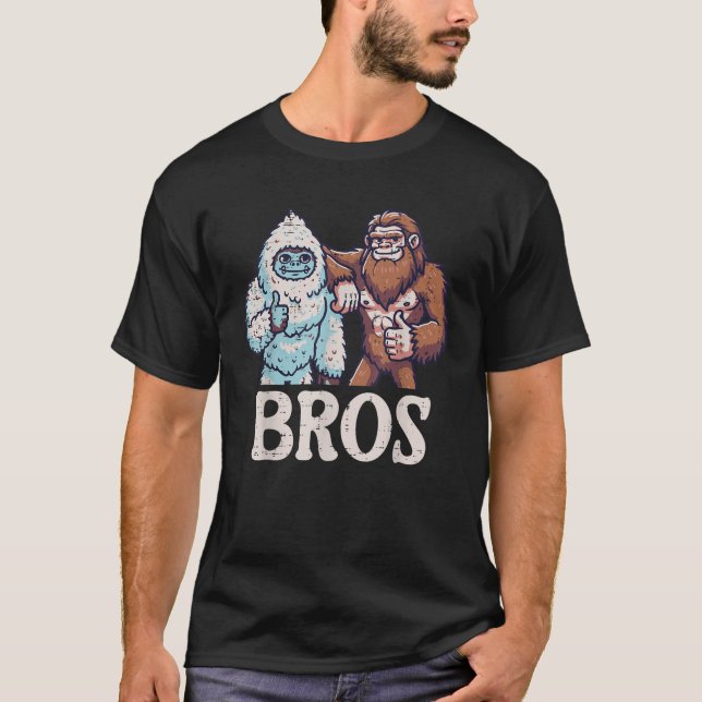 T-shirt Bigfoot Sasquatch Yeti Bros Funny Frères Hommes (Devant)